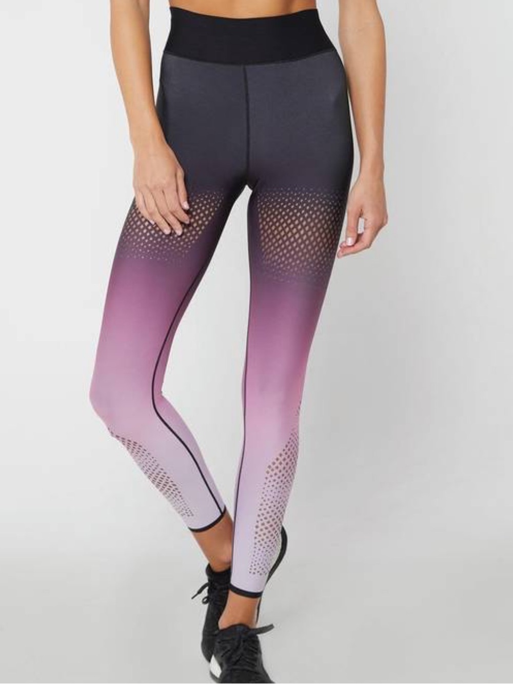 Ultracor High Waist Ombre Performance Leggings - Black to Pink